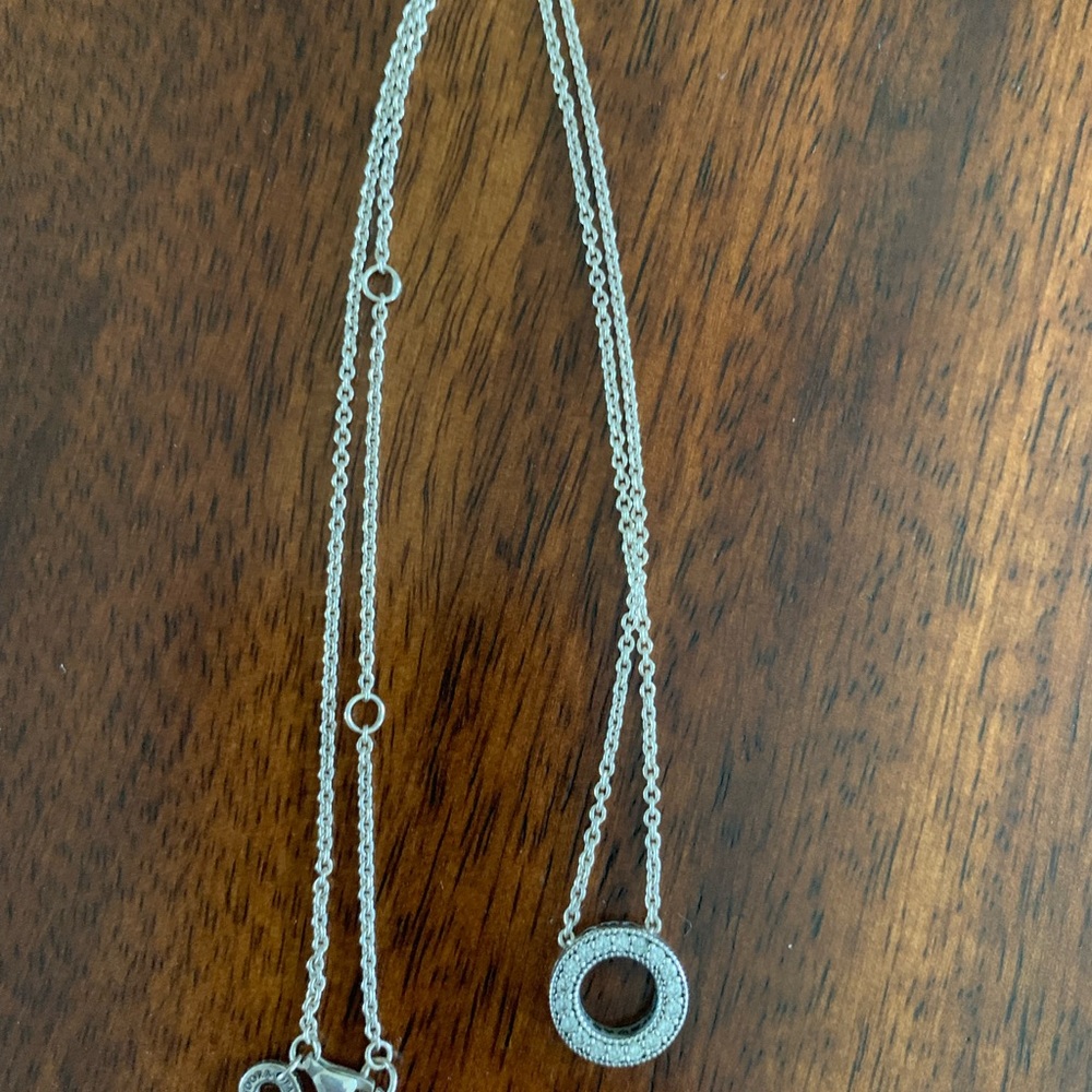 Pandora pave double sided necklace